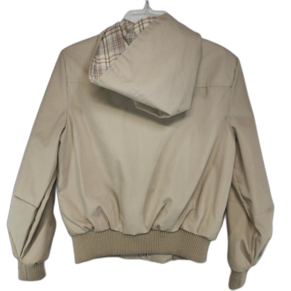 Vintage 70's or 80's Beige Zipper Hooded Bomber Jacket Size 13/14 - Picture 3 of 12